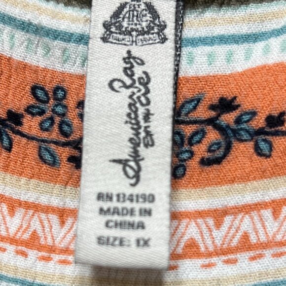 American Rag Floral Patchwork Flowy High-Low Boho Hippie Dress SZ 1X - Picture 3 of 5